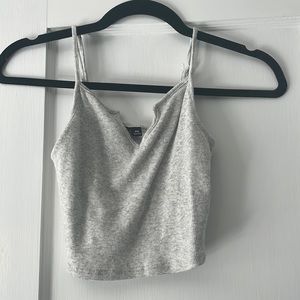 Grey V-neck tank top